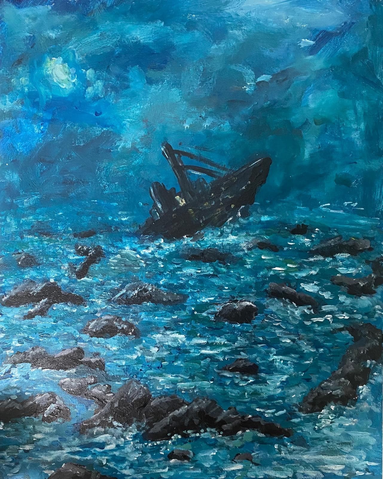 Cold Night, Acrylic on canvas, 2025.